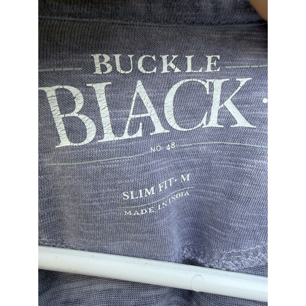 Buckle Black No. 48 Hoodie Mens' Medi Slim Fit Gray Distressed Kangaroo Pocket - Picture 3 of 12